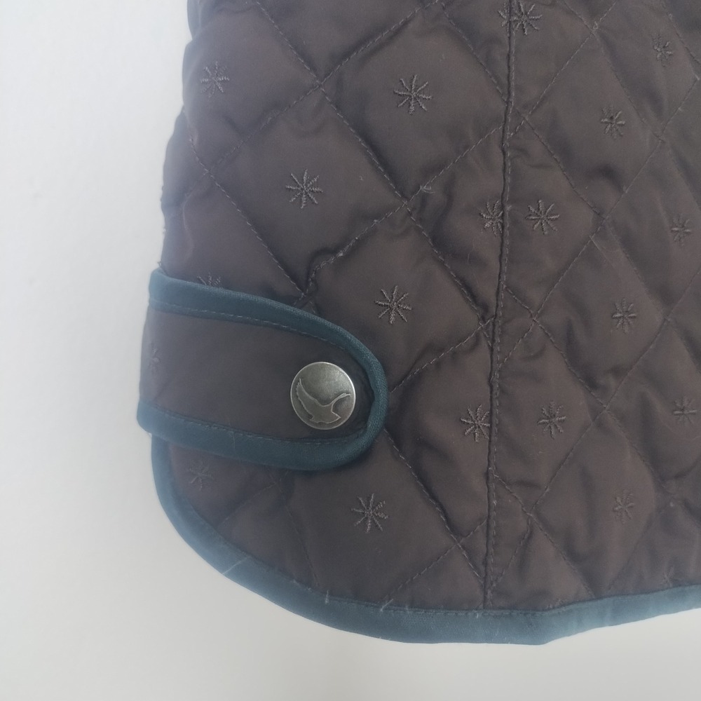Eddie Bauer Quilted Goose Down Vest Women's Small Chocolate Brown Gorpcore Cabin - Picture 5 of 10
